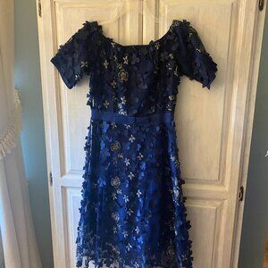 Blue cocktail dress size large.  Never worn